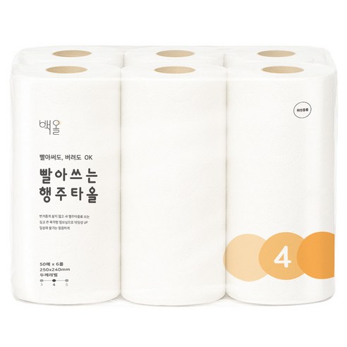 백올 빨아쓰는 행주타올 더 도톰한 오렌지 300매, 1세트 실사용 후기 | 효과 있을까? 썸네일