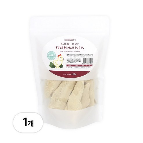 프롬벳 국산 통닭가슴살 유산균 동결건조, 1개, 120g, 통닭가슴살 + 유산균
