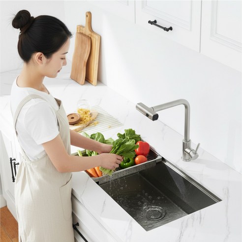 준앤코 3WAY 와이드 폭포수 싱크대 수전 KF302 이미지 4