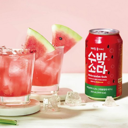 수박소다 탄산음료 24캔, 350ml, 24개