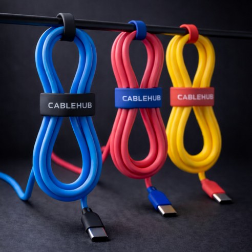 케이블허브 C to C타입 초고속 충전 케이블 플렉스코어 100W, 1개, 블루, 1m