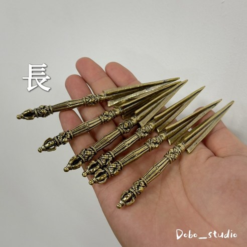 Dobo_studio 復古黃銅金剛降魔杵避邪法器護身符西藏密宗金剛杵項鍊擺件