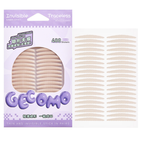 GECOMO 480매 초슬림 스텔스 워터프루프 쌍꺼풀 테이프, 1개, 롱 와이드 타입G2186-3