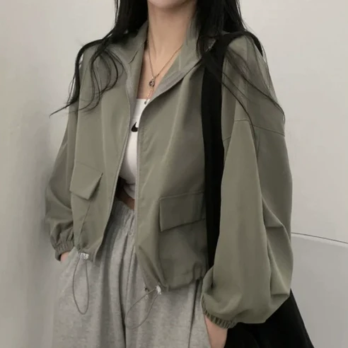 FINE ART 여성 봄 가을 재킷 자켓 데일리 패션 스트링 점퍼 캐줄얼