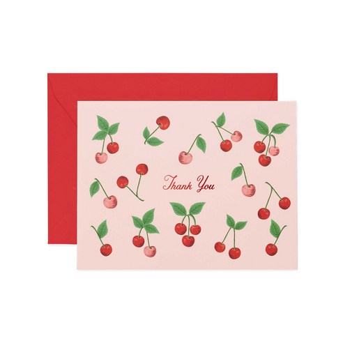 라이플페이퍼 Cherries Thank You Card 감사 카드