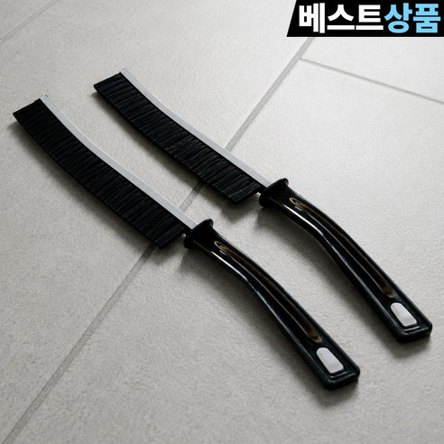 다처리 틈새 브러쉬 욕실 청소솔, 블랙, 2개