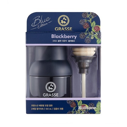 불스원 그라스 블루 디퓨저 100ml 본품, 블랙베리향, 1개