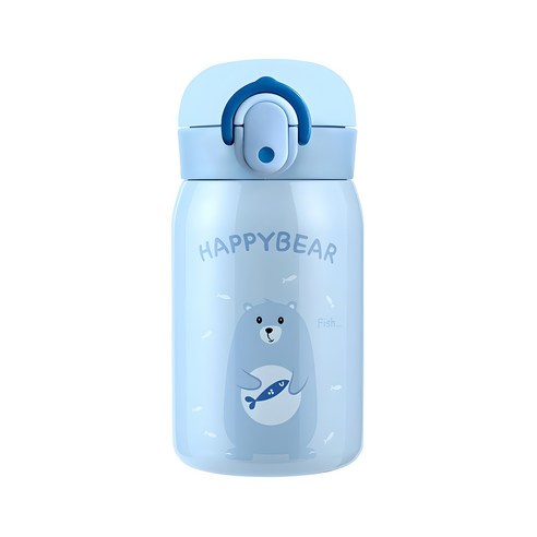 홈애니 해피베어 원터치 보온보냉병, 스카이블루, 250ml, 1개