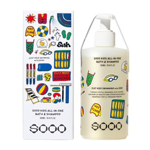 SOOO 키즈 올인원 바스앤샴푸, 1개, 300ml