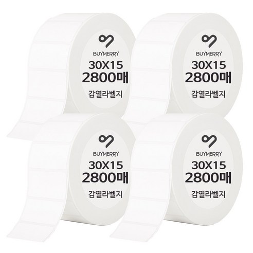 바이메리 감열롤라벨지 30mm~60mm 인쇄잘되고 잘붙는 국산 감열지 라벨지 스티커라벨 라벨프린터용지 라벨용지, 4롤