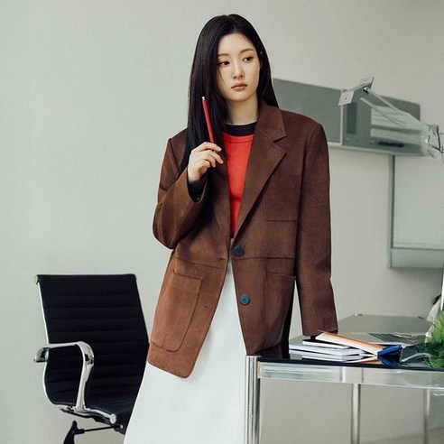 ❲매장출고❳ 온앤온 여성 자켓 점퍼 비건 스웨이드 NEL5XJ809_93 캐주얼 아우터