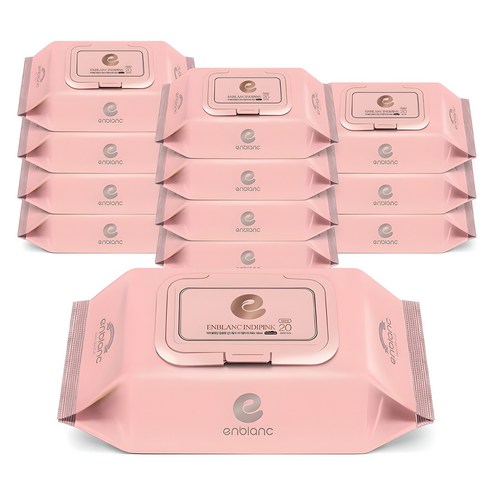 앙블랑 세이프 인디핑크 유아물티슈 휴대캡형, 63g, 20매, 12개
