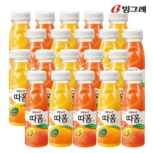 빙그레 따옴 주스 235ml 오렌지 10병+자몽 10병
