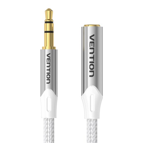 벤션 실버 프리미엄 스테레오 3.5mm AUX 연장케이블 BHEI, BHEIF-1m, 1개