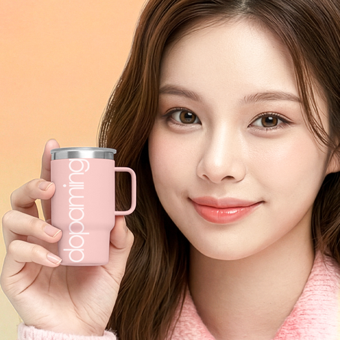 도파밍 미니텀블러 가벼운 머그 텀블러 컵, 1개, 120ml, 핑크