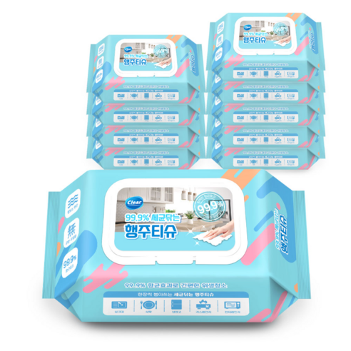 클리어 세균닦는 행주티슈 70매 x 10팩 70개입, 10개 솔직 후기 | 실사용자 리뷰 분석 썸네일