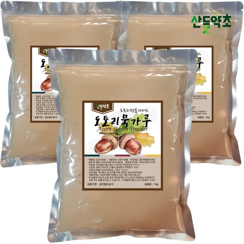 산들약초 % 도토리묵가루 묵재료, 1kg, 3개