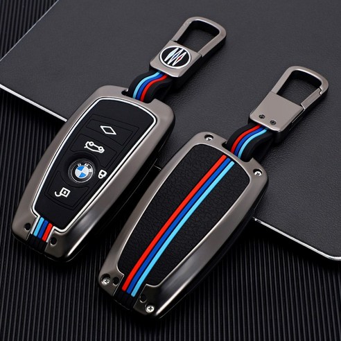 메탈릿 BMW 호환 메탈 키케이스 스마트키 디스플레이키 키링 키홀더, A타입, 그레이