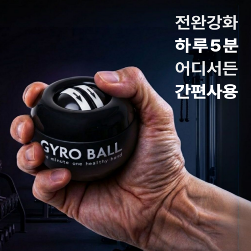 빈스트 오토매틱 전완근 강화 자이로볼, 1개, 검은색