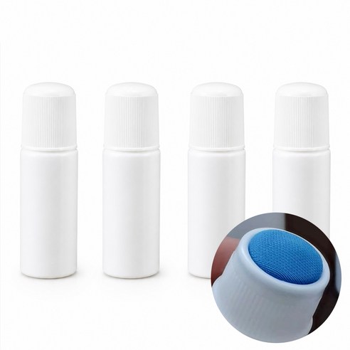 탈모약 물파스 공병 휴대용 소분 용기 스펀지캡 50ml, 4개, 화이트