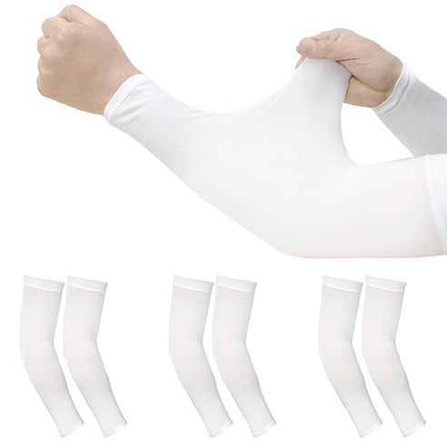해피제이 아이스 아웃도어 UV차단 팔토시 손목형, 화이트, 3개