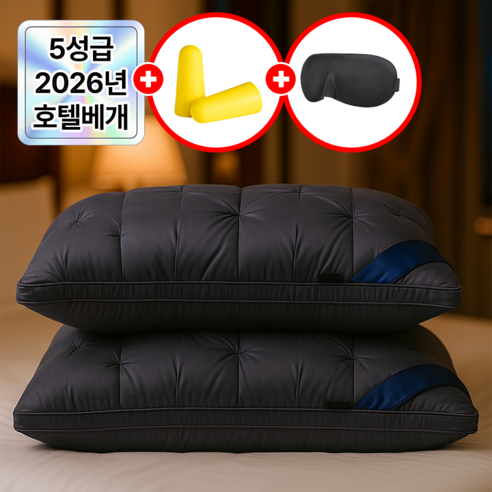 필모어 5성급 호텔 납품 프리미엄 베개 배게, 2개, 그레이스톤