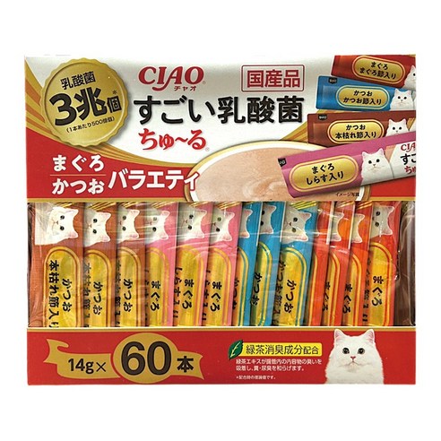 이나바 챠오 스고이 유산균 츄르 버라이어티 14g 60개입 고양이간식 솔직 후기 | 실제 사용자 리뷰 총정리 썸네일