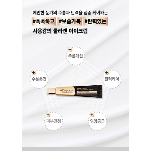 보습케어 수분 촉촉한 눈가주름 집중케어 콜라겐 아이크림 5개 펩타이드 히알루론산 크림 주름개선 닥터푸쿠 화장품 - 1.닥터푸쿠 링클 리페어 5개지속 이미지 3