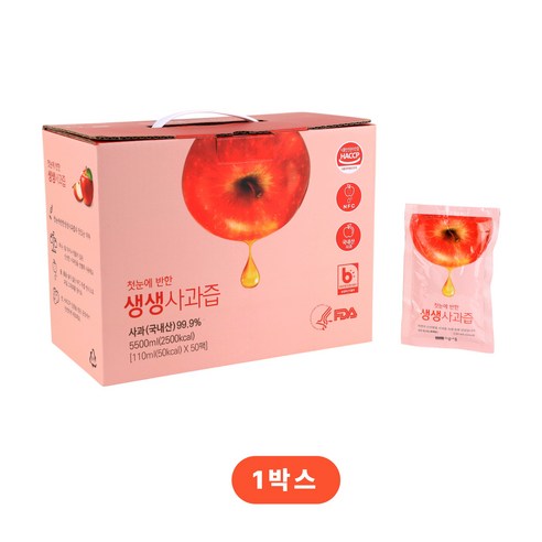 시골내음 생생 사과즙, 110ml, 50팩 - 기타 과일/야채음료
