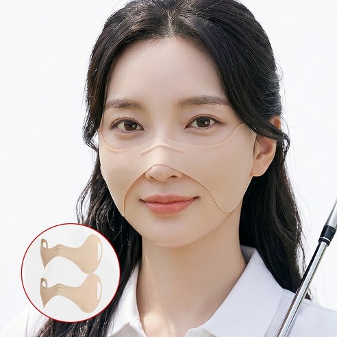 더간다 숨쉬기편한 쿨링 자외선차단 마스크 골프 라이딩 얼굴햇빛가리개 나비마스크, 2개, 스킨