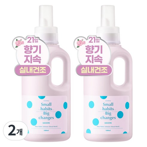 소소이지 이지 섬유유연제 플로럴 머스크, 2개, 1L