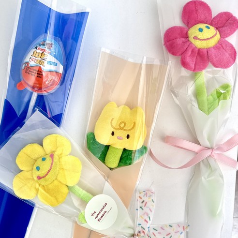 더 라넌큘러스 플라워 한 송이 꽃 포장지 봉투형 50개, 1세트, 화이트
