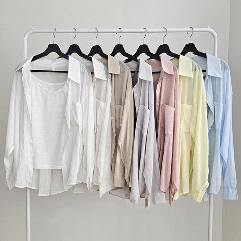 [더문풀문][간절기필수]데일리 캐쥬얼 휘뚤마뚤 마실룩 데이트룩 8color / 여리루즈핏거즈나시+셔츠setCT