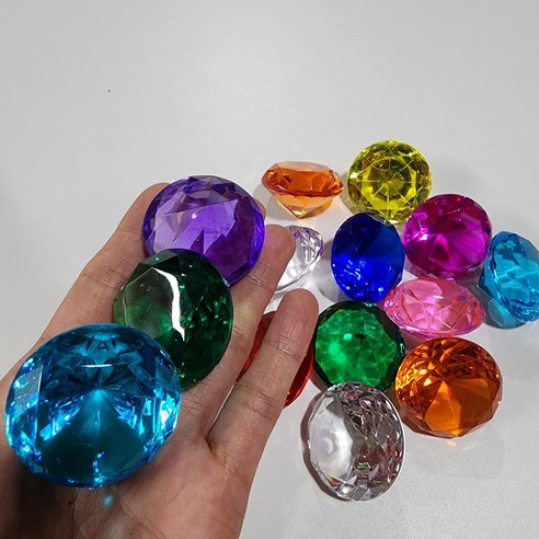 2cm 3cm 4cm 6cm 다이아몬드 하트 보석 전용케이스 장난감 보석칩 수놀이 보석교구 어린이보석, 4cm 25피스, 1개