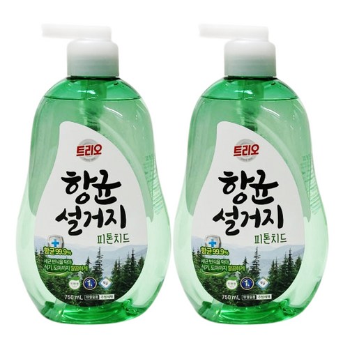 애경 트리오 항균 설거지 피톤치드 750mL (2개)