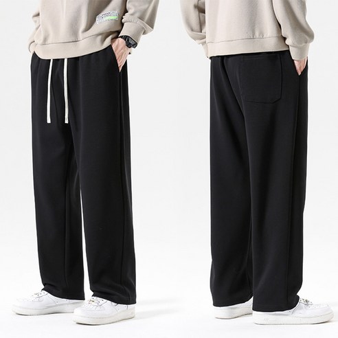 남자 트레이닝바지 2장 고급 컴포트 춘추 츄리닝바지 긴바지 일자바지 남여... 착용 후기 | 사이즈/핏 총정리 - 상품 이미지 3