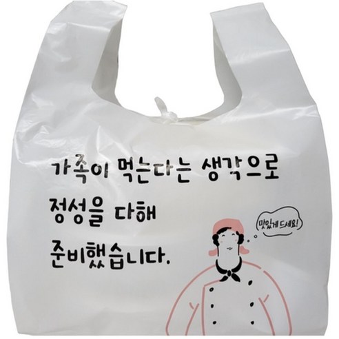 착한비닐 인쇄 배달봉투 소 중 대 100매, 10L, 100개