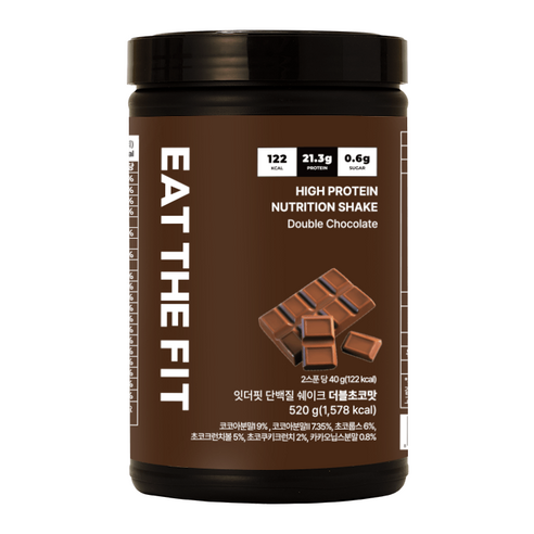 잇더핏 단백질 쉐이크 대용량(더블초코맛) 520g, 1개 솔직 후기 | 실사용자 리뷰 분석 썸네일