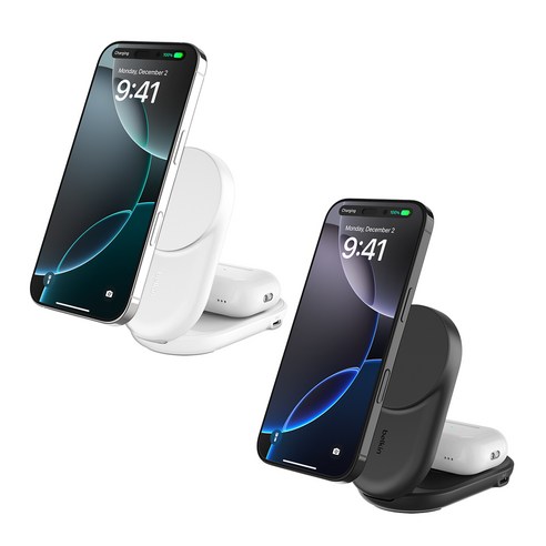 벨킨 Qi2 25W 2in1 울트라차지 폴더블 마그네틱 무선 초고속 충전기 WIZ039 블랙(WIZ039krBK) × 1개