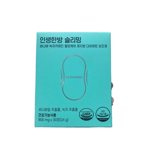 인생한방 슬리밍 바나바 녹차카테킨 혈당케어 체지방 다이어트 보조제 30정 1개, 30정, 1개