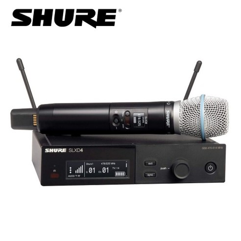 슈어 SHURE SLXD24 BETA87 1채널 고급형 보컬 강의 핸드 무선마이크 세트, 빨강 / 1m(1m미만은 배송메모란에 기입해주세요)