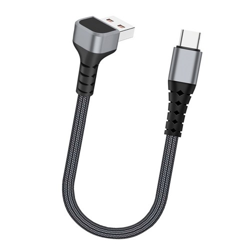 스마트폰 및 태블릿용 90도 엘보우 데이터 코드가 있는 USB-타입 C 고속 충전 케이블