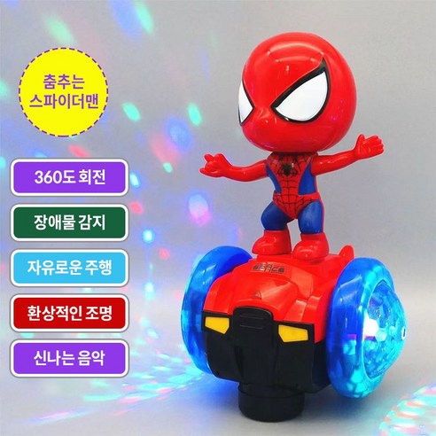 베이제 360도 뒤집기 스파이더맨 전동 스턴트카 어린이 완구 JKD-802, 1개, 레드