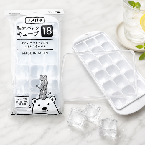일본 나카야 얼음 트레이 18구(식품검역인증), 1개, 화이트