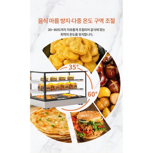 온기박스 온장고 쇼케이스 양문형 업소용 편의점 휴게소 진열대 붕어빵 족발 치킨 핫바 햄버거 튀김 음식보온기 이미지 4