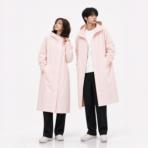 그린유니언 에센셜 레인코트 남녀공용 골프 우비 비옷 우의, 1개, 피치