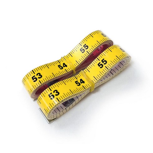 노란 띠줄자 양면 칼라 줄자, 2개, 노랑 띠줄자