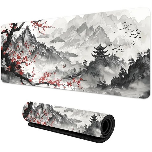 사쿠라 마우스패드 오피스 게임 e스포츠 공용 400*900*4MM, 1개, 스타일 3