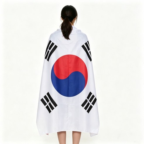 2026 중북미 월드컵 응원 태극기 망토, 1개, 화이트