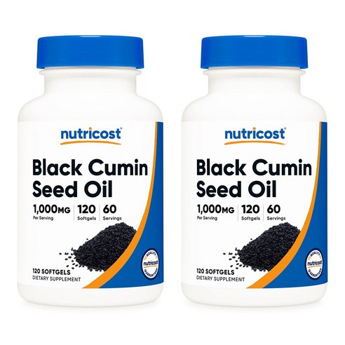 뉴트리코스트 블랙 커민 씨드 오일 1000mg 소프트젤 120정 2병